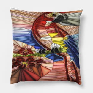 Stand glass Parrot Pillow