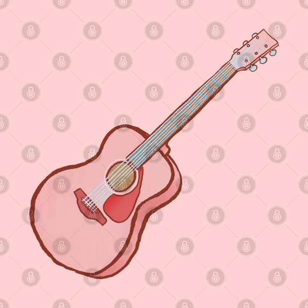 Pink acoustic guitar by ElectronicCloud