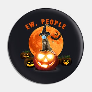 Ew People Irish Wolfhound Wearing A Face Mask Halloween Pin