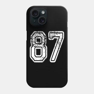 Number 87 Grungy in white Phone Case