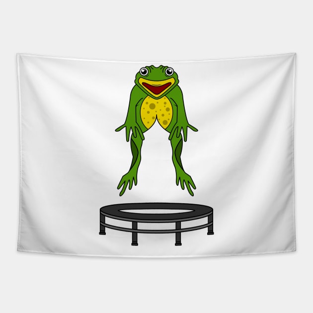 Frog with Trampoline Tapestry by Markus Schnabel