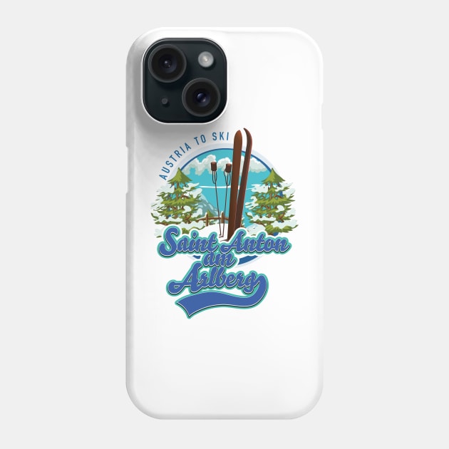 Saint Anton am Arlberg Austria Ski logo Phone Case by nickemporium1