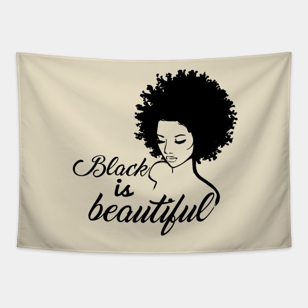 Black Is Beautiful Black Girl Magic Motivational Inspirational T-Shirt Tapestry by shewpdaddy