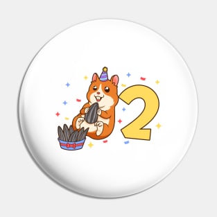 I am 2 with hamster - kids birthday 2 years old Pin