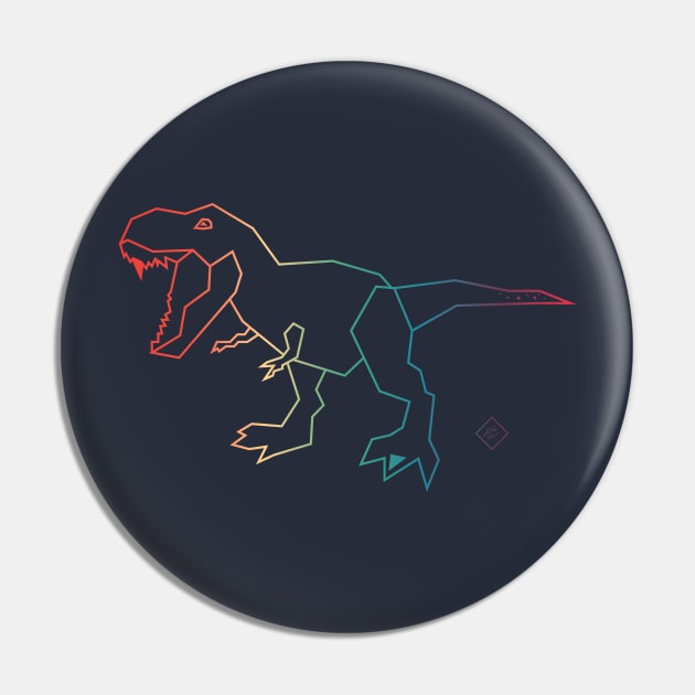 T-Rex Rainbow Dinosaur Trex Pin by Kirovair