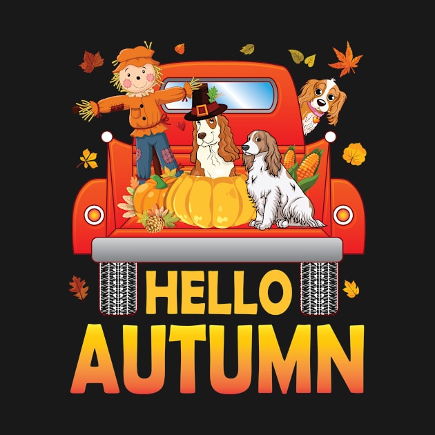 Boy Dogs Pumpkins On Truck Happy Thanksgiving Hello Autumn by joandraelliot