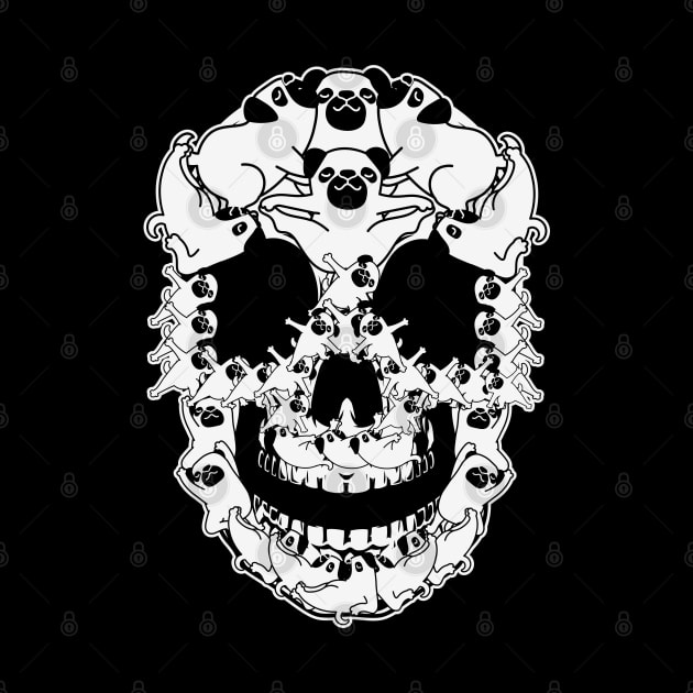 Pug Skull Halloween Gift For Pug Lovers by BadDesignCo