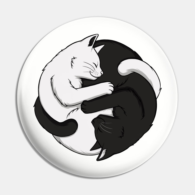Yin Yang Cats Cats Pin Teepublic