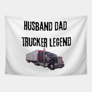 husband dad trucker legend (truck image) Tapestry