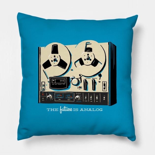 Vintage reel to reel tape deck Pillow by SerifsWhiskey