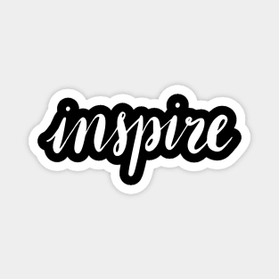 Inspire, Inspire word in white stylised font Magnet