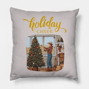 Rustic Christmas Spirit Pillow