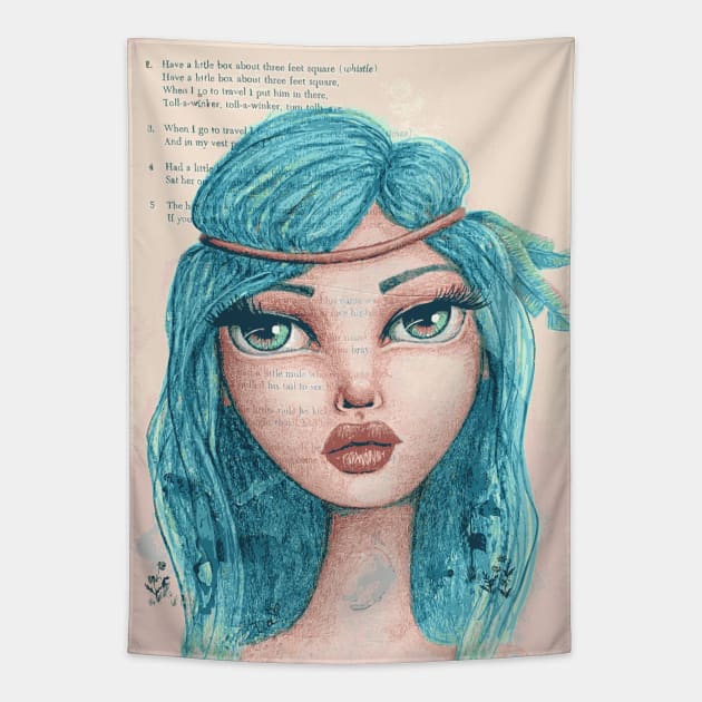 Feathers in her Hair Tapestry by LittleMissTyne
