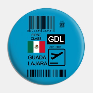 Guadalajara Mexico travel ticket Pin