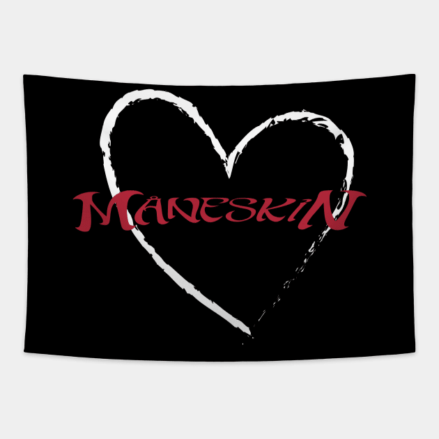 Maneskin in white heart Tapestry by Dlittlepony