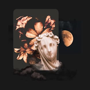 Aesthetics, darkness, gothic, romantic, moon, dark academia, love, romantic, statue, vintage, retro, artistic, artsy, classy, butterfly, flowers, floral T-Shirt