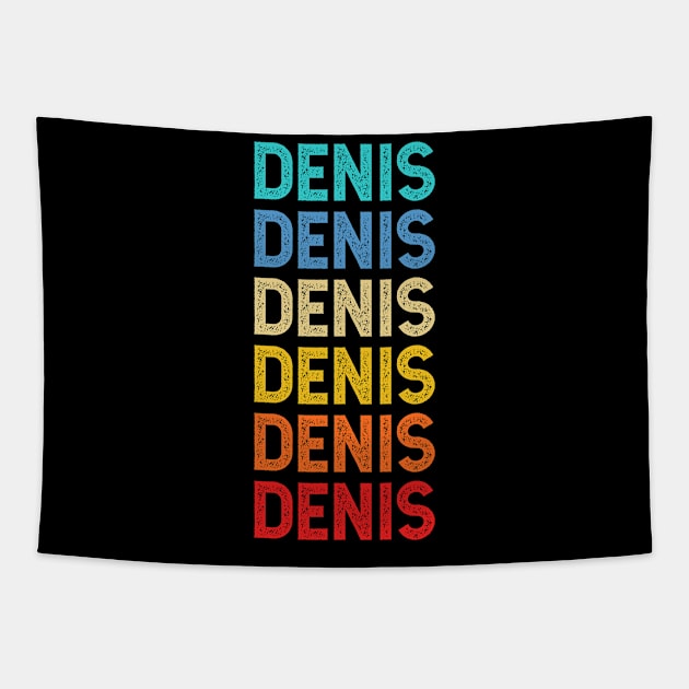 Denis Name Vintage Retro Custom Gift Named Denis Tapestry by CoolDesignsDz