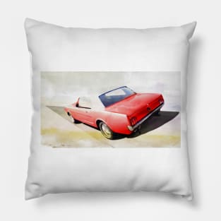 Vintage american muscle car in watercolor Pillow