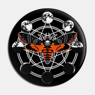 Death's Head Moth, Moon Phases Pin