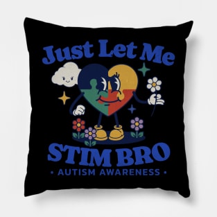 Autism Awareness Supportive Stimming Cute Butterfly Cartoon Tee Pillow