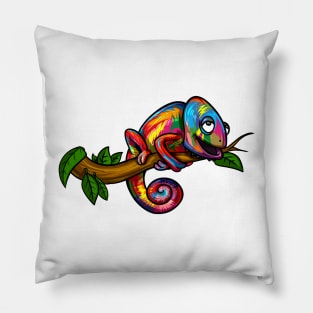 Rainbow Chameleon Lizard Pillow