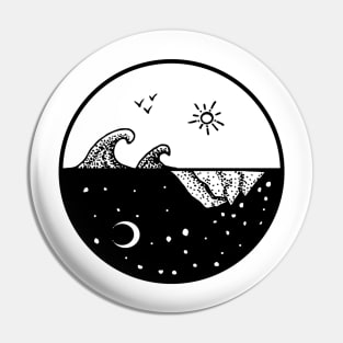 Sea & Mountain Circle Pin