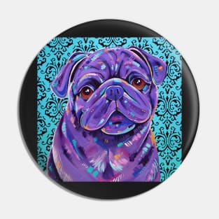 Pug dog portrait Pin