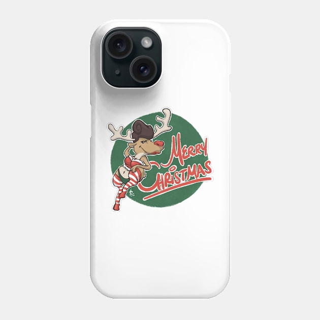 Reindeer Pinup Phone Case by MBGraphiX