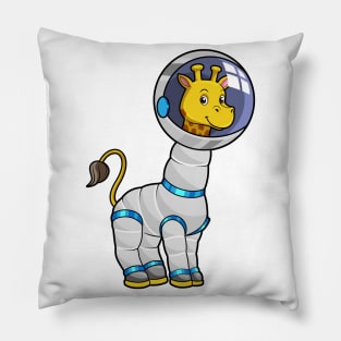 Giraffe as Astronaut in Glass sphere Pillow