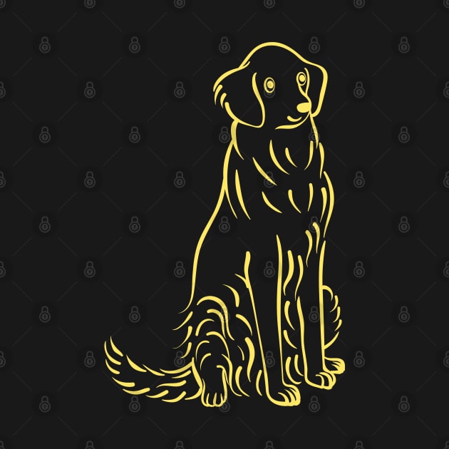 Sitting Golden Retriever by illucalliart