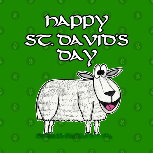 Happy St David's Day Sheep Welsh Wales Funny by doodlerob