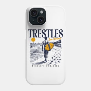 Vintage Surfing Trestles, San Clemente, California // Retro Surfer Sketch // Surfer's Paradise Phone Case