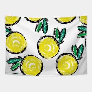 Lemon Draw Fashion Background Seamless Tapestry