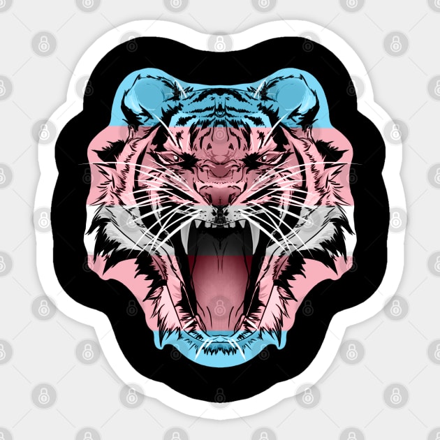 illustrated TIGER PRIDE series - (trans flag pride)