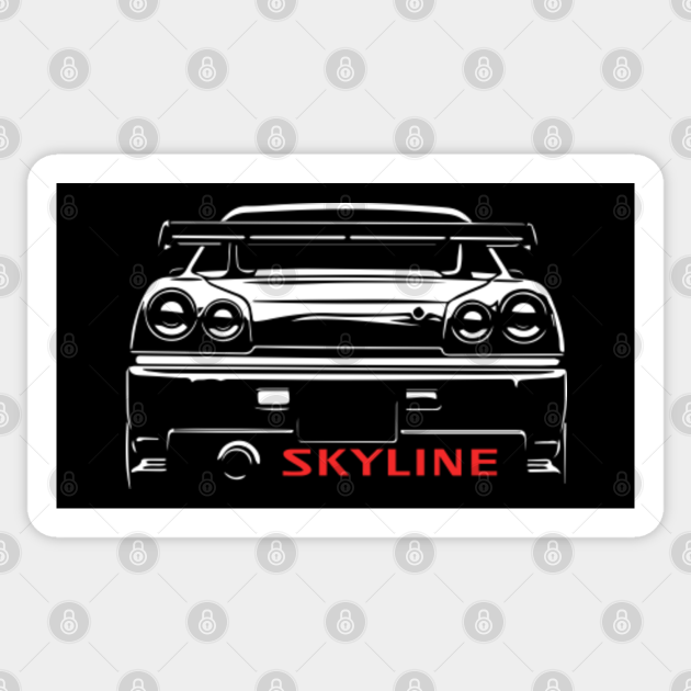 Skyline R34 Rear Nissan Gtr Sticker Teepublic