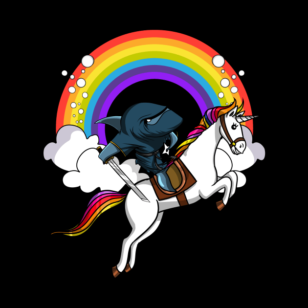 Shark Ninja Riding Unicorn by underheaven