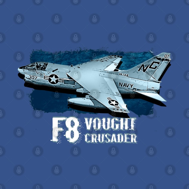 Vought F8 Crusader fighterjet by aeroloversclothing