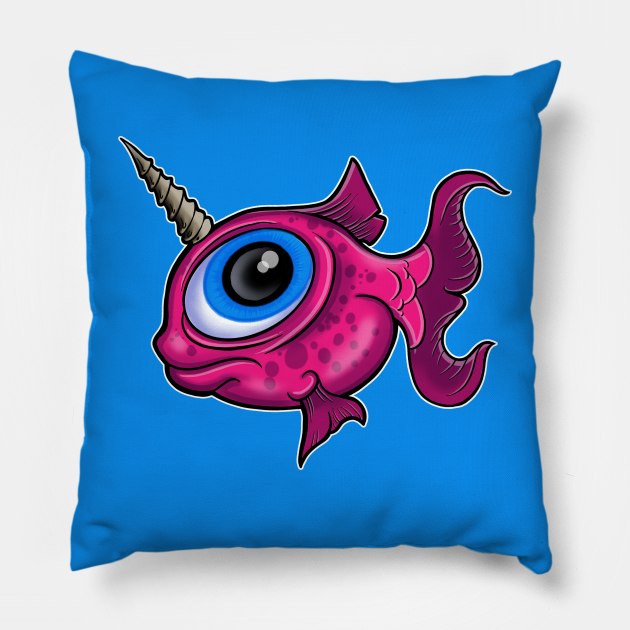 Cute Unicorn Fish Pillow by Space Truck