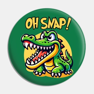 Oh Snap! Cartoon Dinosaur Dragon Fun Pin