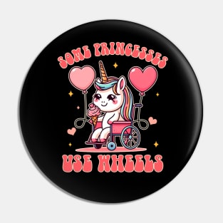 Disability Handicap Wheelchair Unicorn Wheelie Awesome Pin