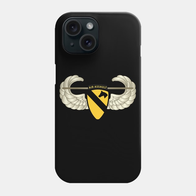 1st Cavalry Div Air Assault w Air Assault Badge wo Txt Phone Case by twix123844