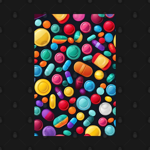 Colourful pills pattern by Spaceboyishere