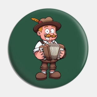 Bavarian Man Playing The Accordion Pin