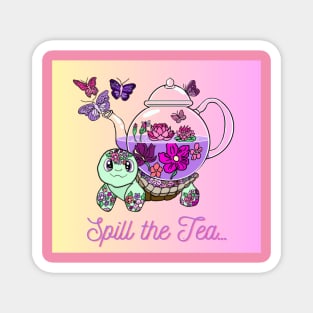 Spill the Tea Turtle Magnet