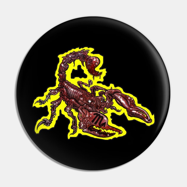 Zombie Art : ZOMBIE ZODIAC HORRORSCOPE (Scorpio) T-Shirt Pin by rsacchetto