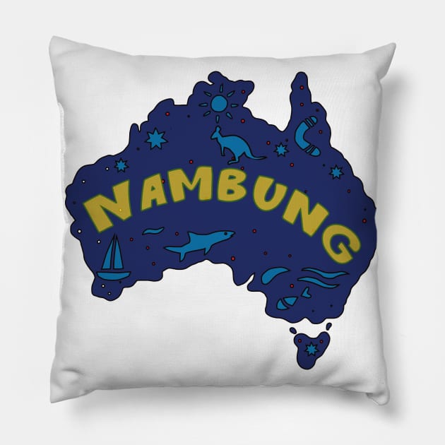 AUSTRALIA MAP AUSSIE NAMBUNG Pillow by elsa-HD