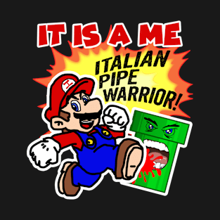 Italian Pipe Warrior Videogame Jump Man T-Shirt