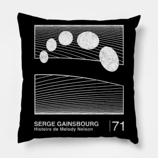 Serge Gainsbourg / Retro Minimalist Graphic Artwork Design Pillow