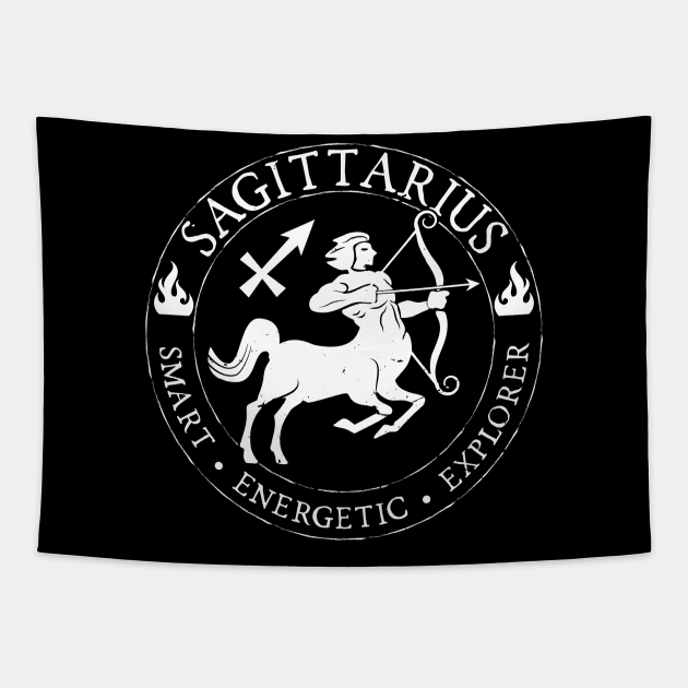 Sagittarius Zodiac Birthday Star Sign Zodiac Gift Tapestry by atomguy