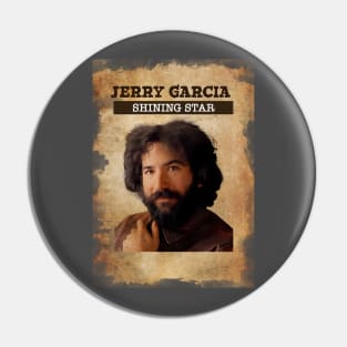 vintage Old Paper 80s Style Jerry Garcia Pin